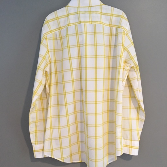 Banana Republic yellow/white button down shirt. - Picture 5 of 5
